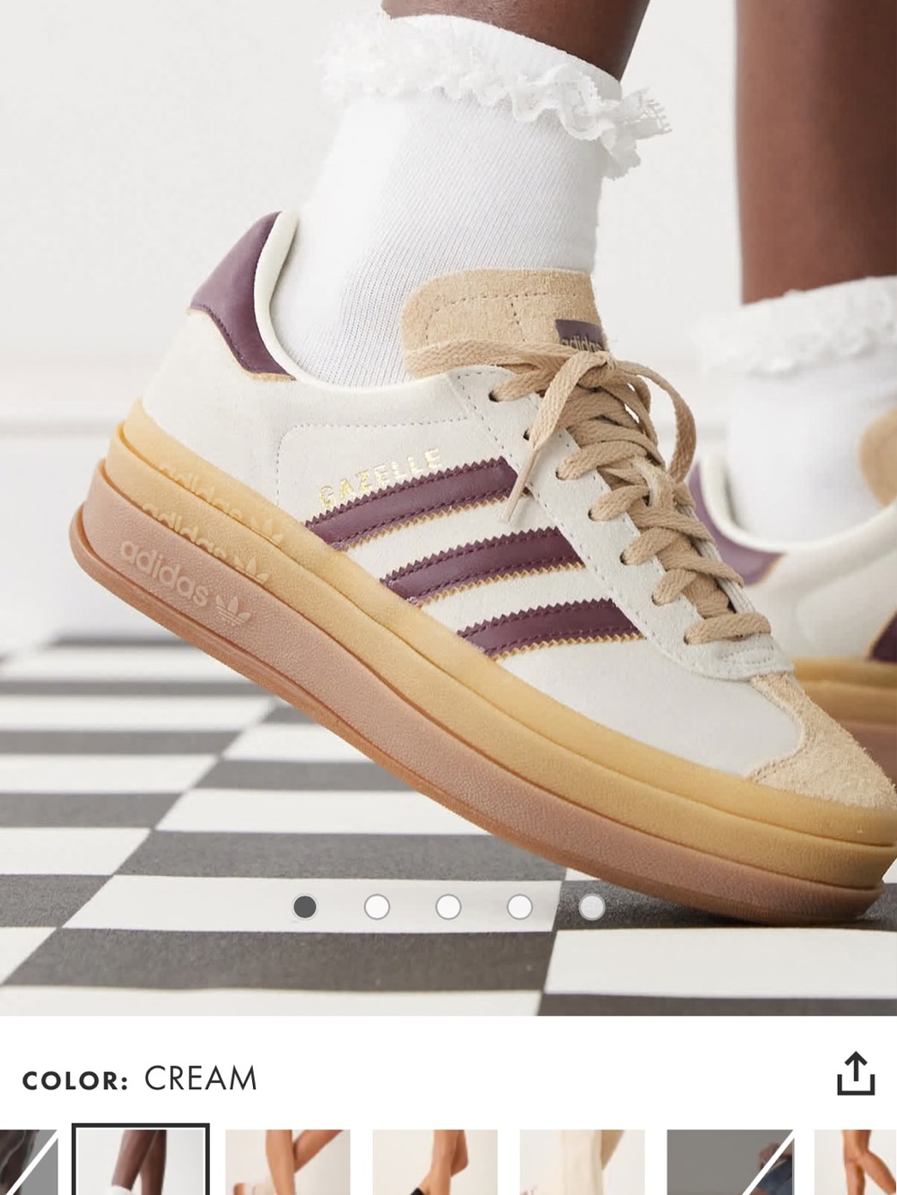 adidas Cream & Purple Platform Sneakers